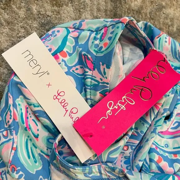 NWT Lilly Pulitzer UPF 50+ Nadine Shift Dress Zanzibar Blue Fish Kiss XL $178 - Picture 10 of 11